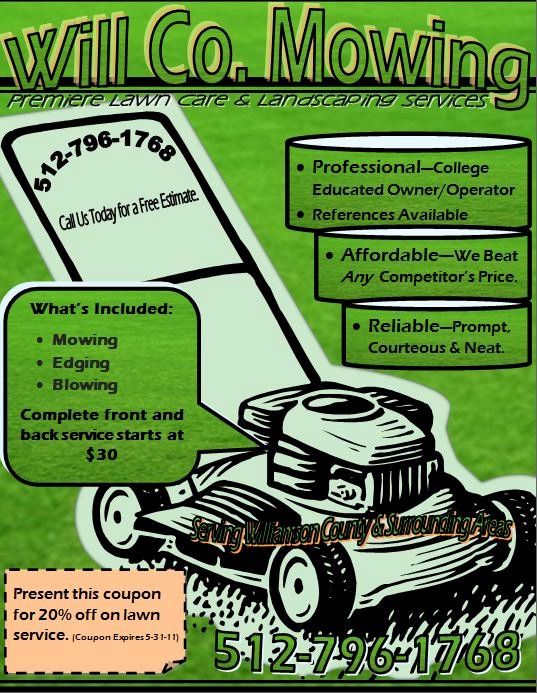 Lawn Mowing Service Flyers Awesome Will Co Mowing
