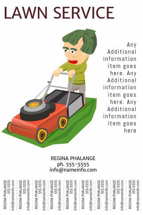 Lawn Mowing Service Flyers Beautiful Lawn Service Flyer Template with Tear Off Tabs