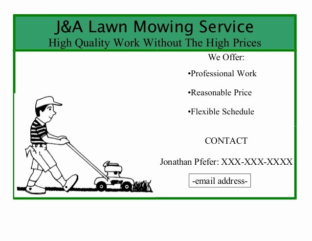 Lawn Mowing Service Flyers Inspirational J&amp;a Lawn Mowing Service Flyer