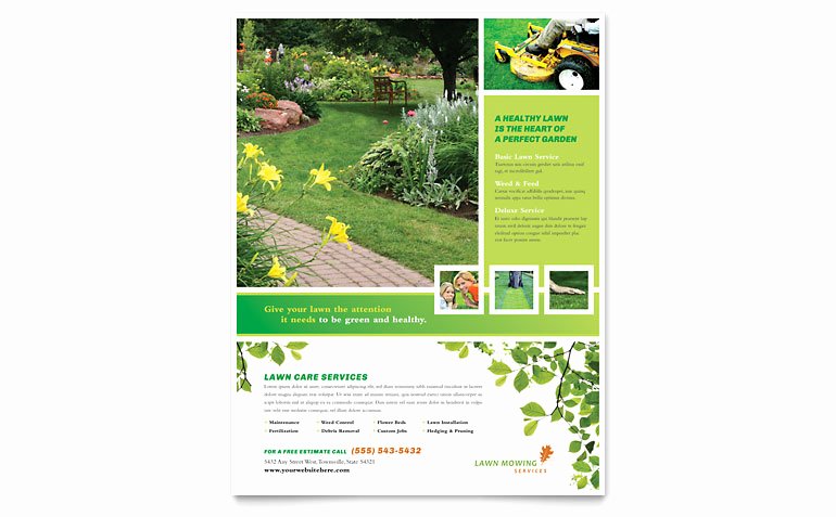 Lawn Mowing Service Flyers New Lawn Mowing Service Flyer Template Word &amp; Publisher