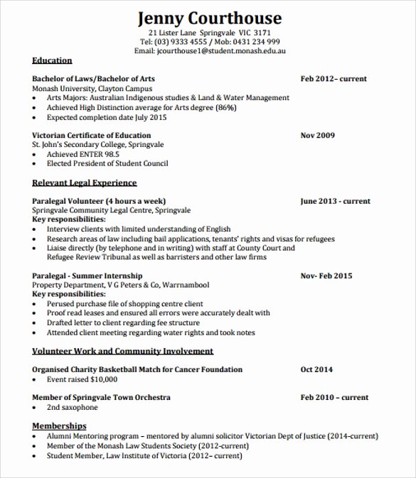 Legal Resume Template Word Inspirational Sample Legal Resume Template 13 Free Documents In Pdf Word