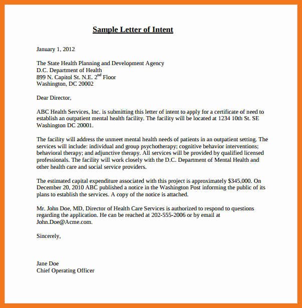 Letter Of Intent Construction New 4 5 Construction Letter Of Intent