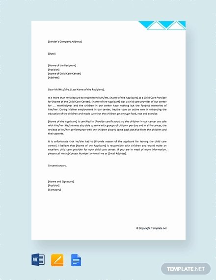 Letter Of Recommendation for Babysitter Best Of 8 Babysitter Reference Letter Templates Free Sample Example format