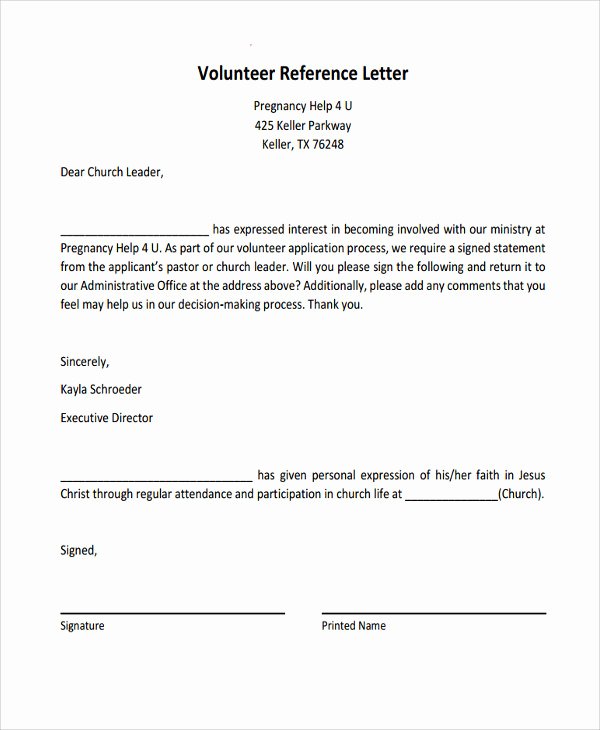 Letter Of Recommendation for Volunteer New 14 Volunteer Reference Letter Templates Pdf Doc Apple Pages Google Docs