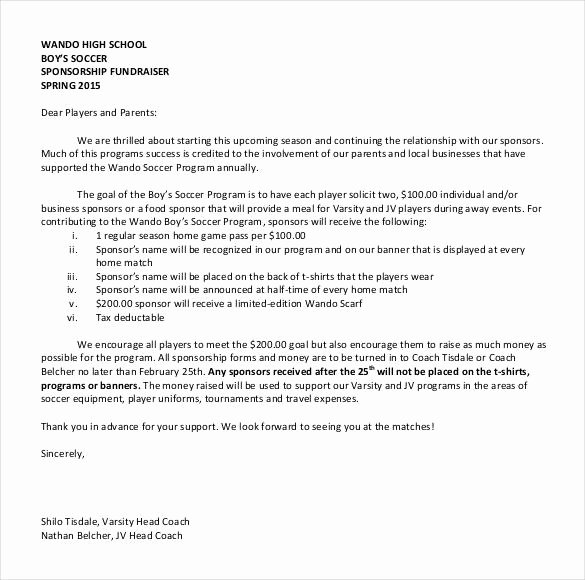 Letter Of Sponsorship for Student Lovely Sponsorship Letter