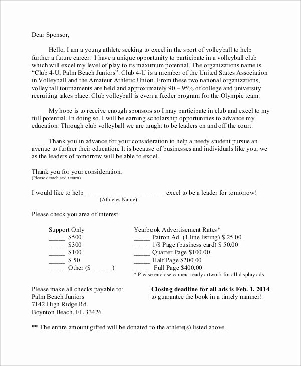 Letter Of Sponsorship for Student Lovely Sports Application Letter Porn Hub