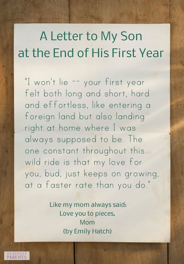 Letter to My Parents Awesome A Letter to My son at the End His First Year