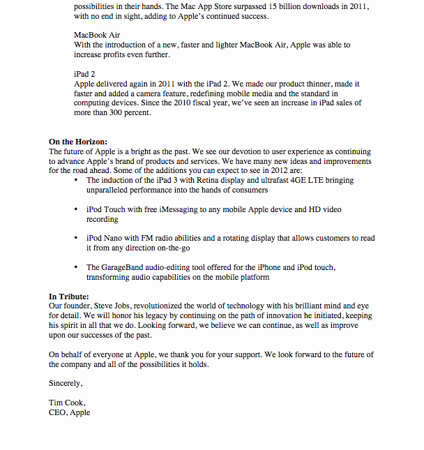 Letter to Shareholders Template Beautiful Apple Holder Letter Lauren Osborn S Line Portfolio
