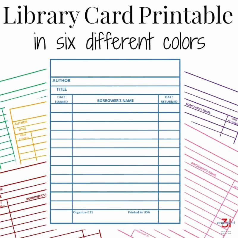 Library Checkout Cards Template Lovely Library Card Printable Make Your Own Library Book Cards In Six Colors