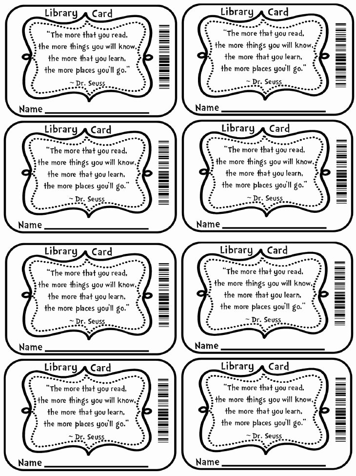 Library Lesson Plan Template Luxury Pretend Library Card