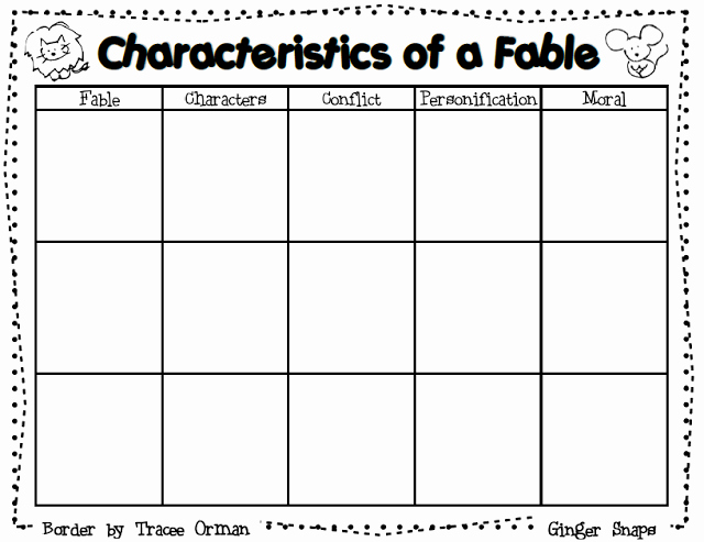 Library Lesson Plan Template New Fable Graphic organizer and A Lesson Plan Template Great Secondgradesquad