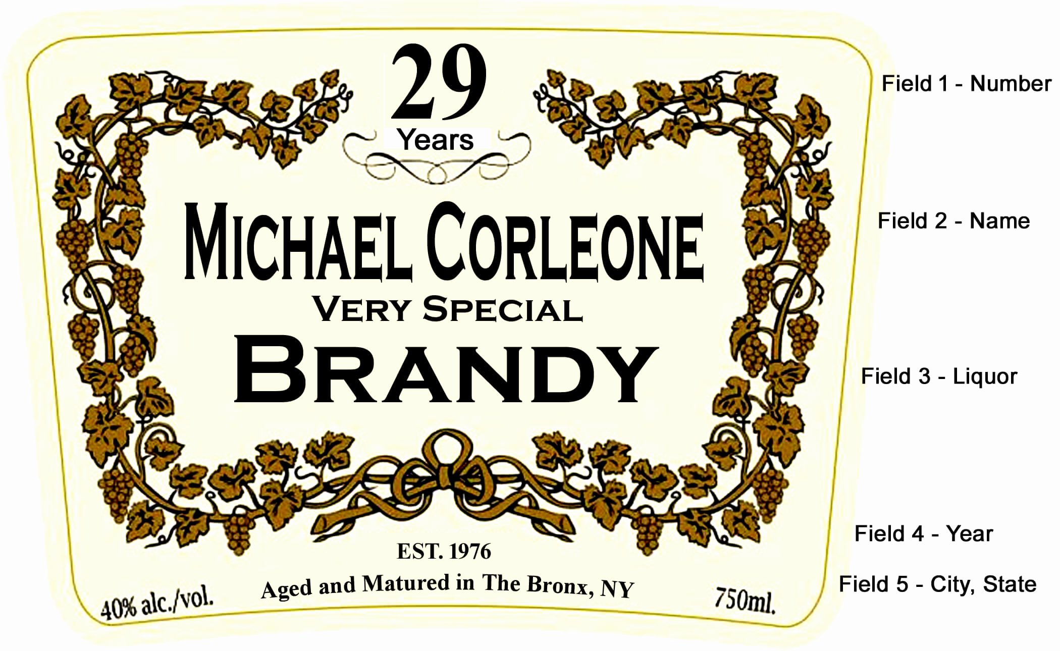 Liquor Bottle Labels Template Inspirational Brandy Label