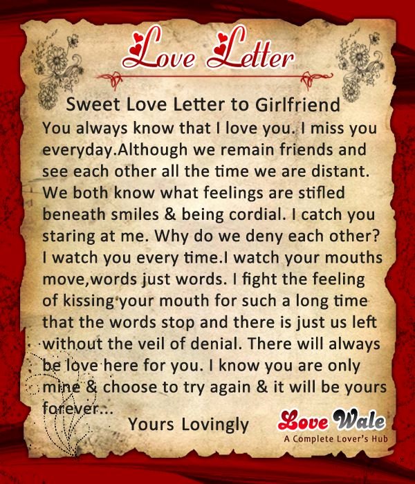 Love Letter to Ex Girlfriend Unique Sweet Loveletter to Girlfriend Love Letters