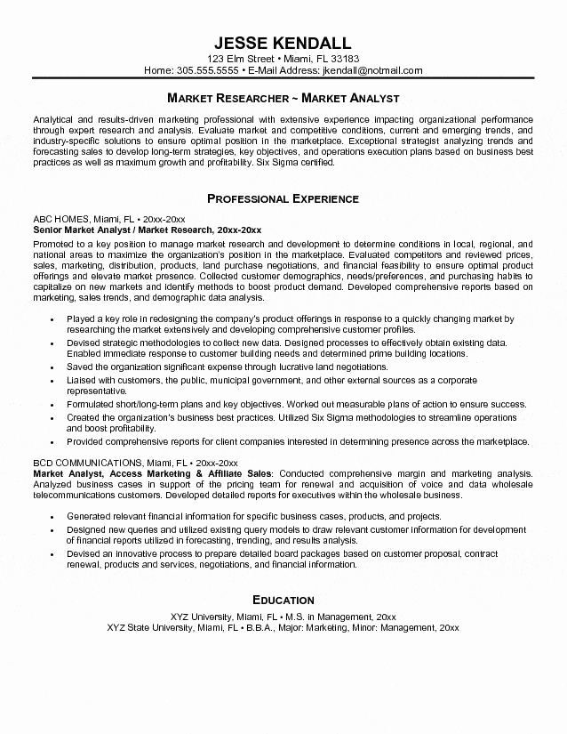 Market Research Analyst Resume Awesome Market Analyst Resume