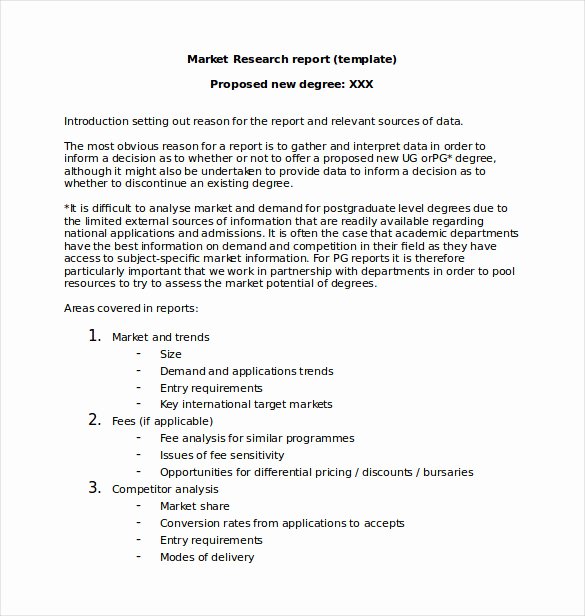 Market Research Report Template Fresh 26 Marketing Report Templates Word Pdf Pages Docs