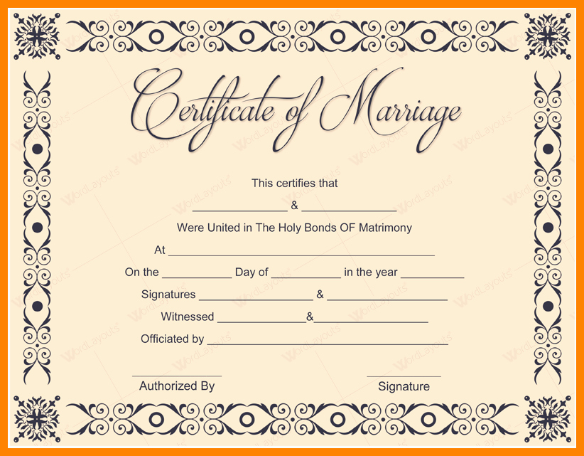 Marriage Certificate Template Microsoft Word Beautiful 9 Marriage Certificate Template Microsoft Word