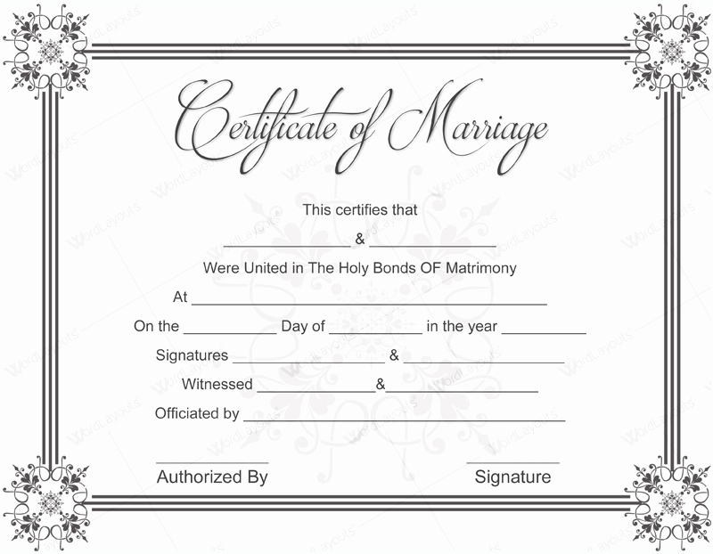 Marriage Certificate Template Microsoft Word Beautiful Document Templates February 2016