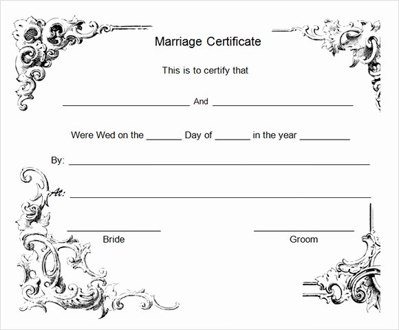Marriage Certificate Template Microsoft Word Lovely Free 17 Sample Marriage Certificate Templates In Pdf
