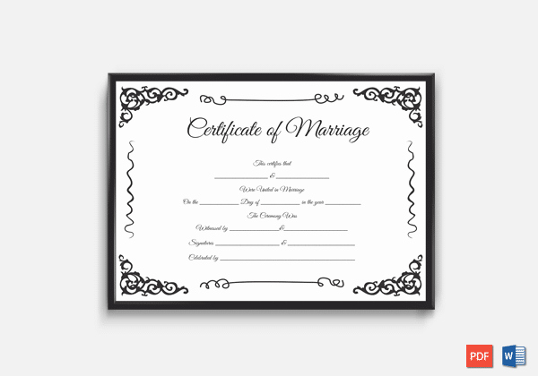 Marriage Certificate Template Microsoft Word New Marriage Certificate Template 22 Editable for Word &amp; Pdf format
