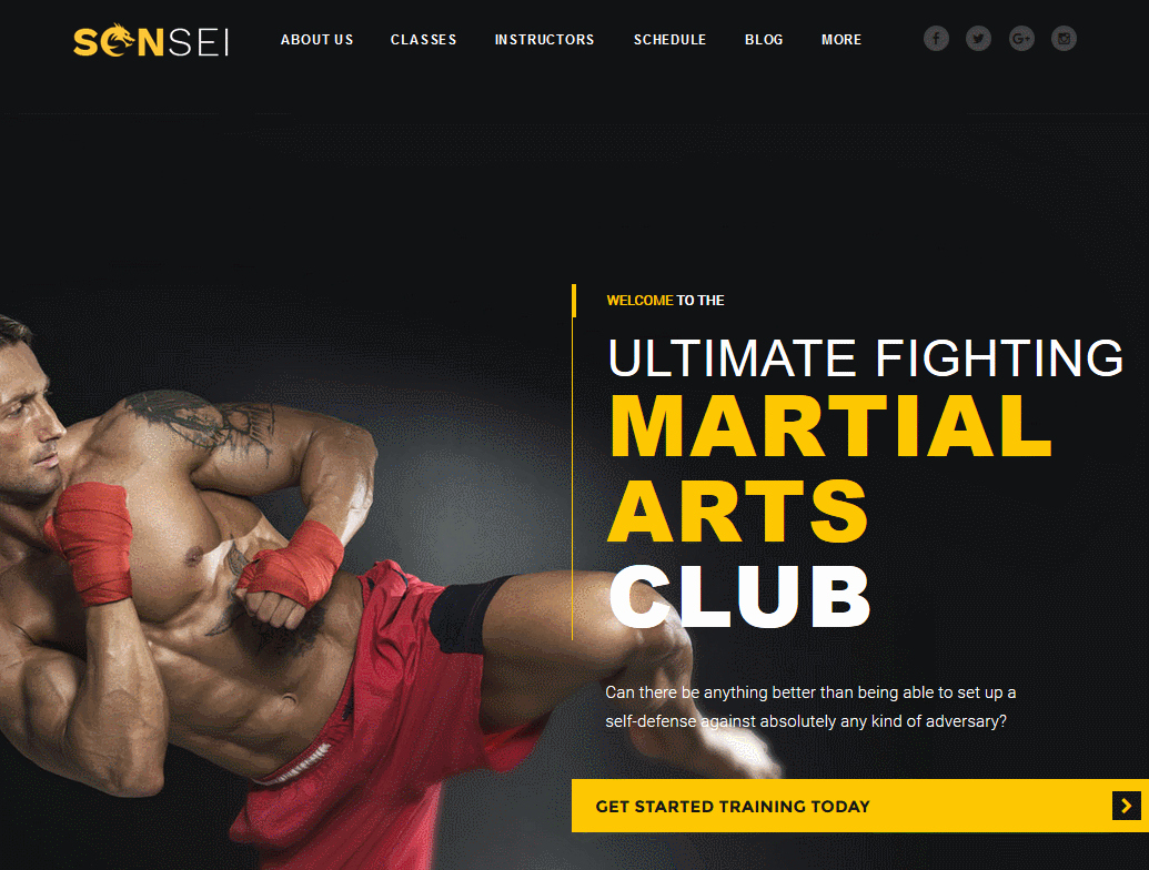 Martial Arts Wordpress theme Inspirational Sensei Mixed Martial Arts Wordpress theme Wp solver