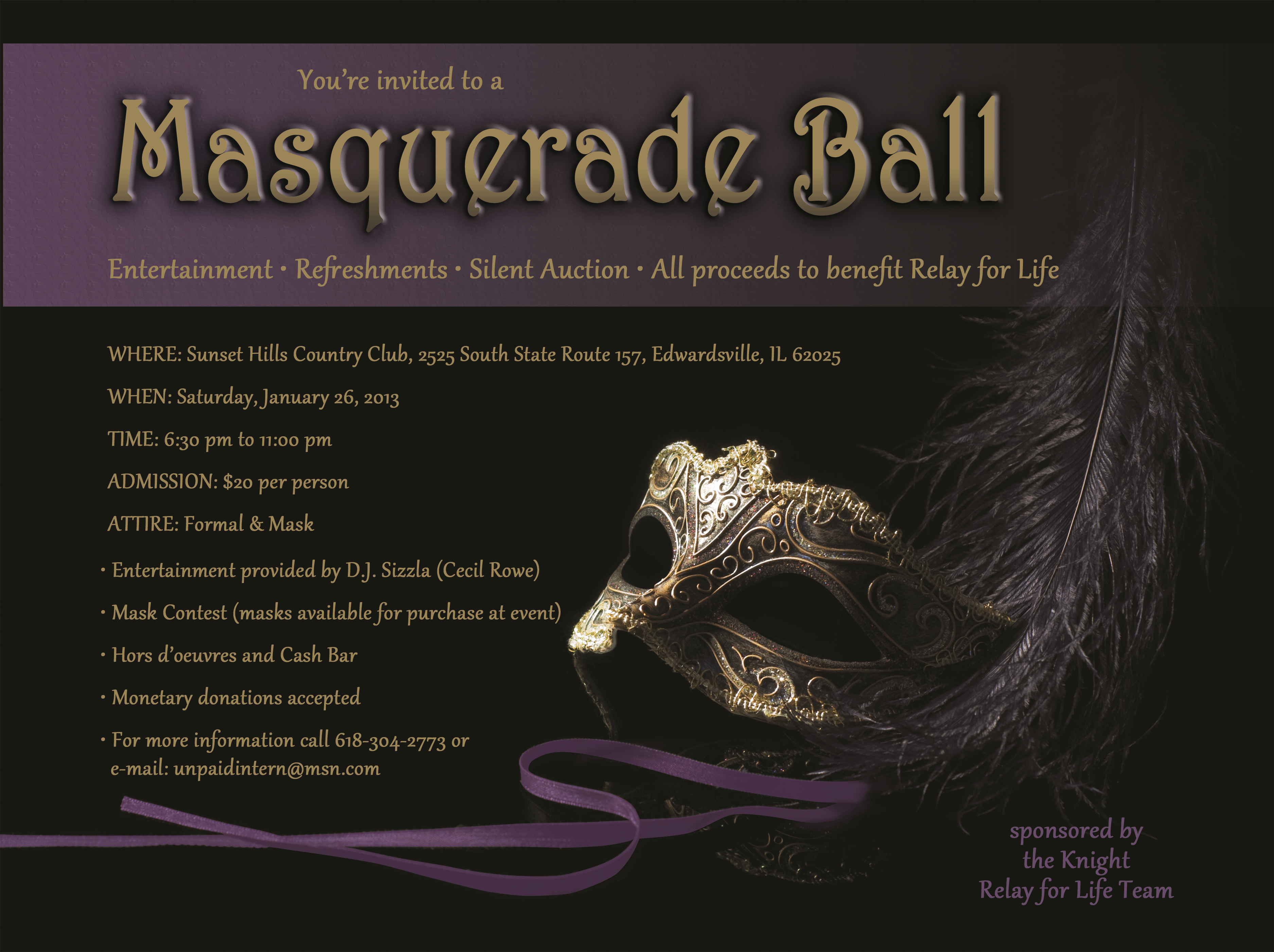 Masquerade Ball Invite Wording Inspirational Relay for Life – Masquerade Ball