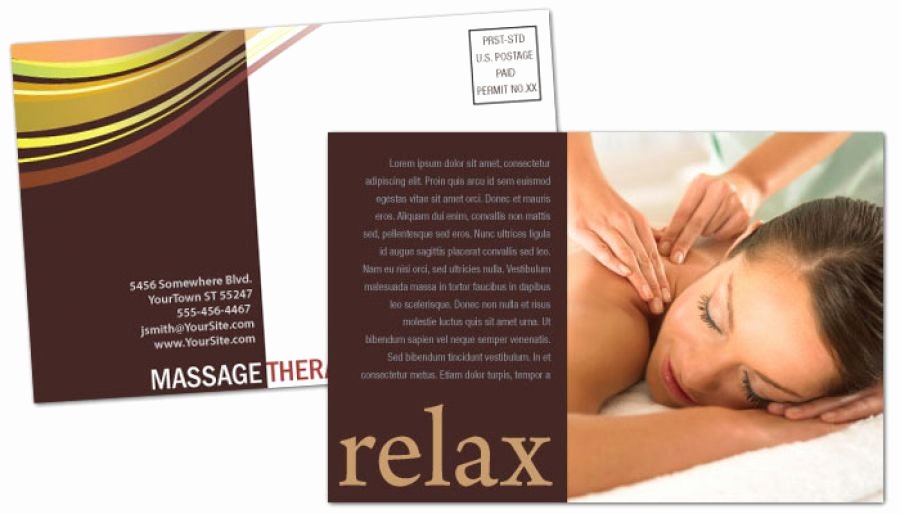 Massage Flyer Template Free Inspirational Postcard Template for Massage Chiropractor Physical therapy order Custom Postcard Design