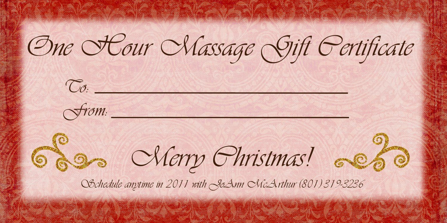 Massage Gift Certificate Template Beautiful Pure Massage