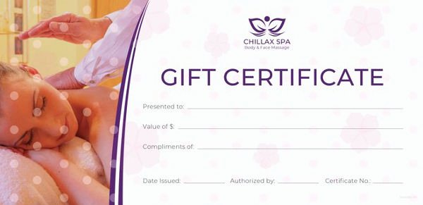 Massage Gift Certificate Template Fresh 7 Massage Gift Certificate Templates Free Sample Example format Download
