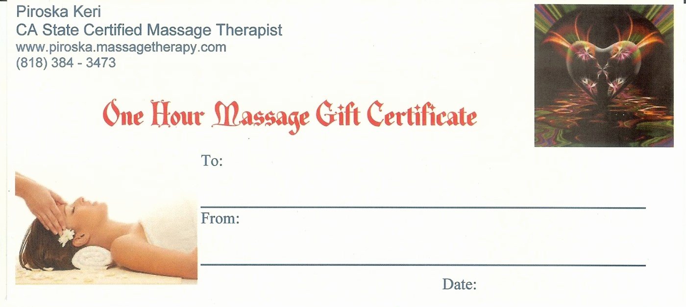 Massage Gift Certificate Template New Free Printable Massage Gift Certificates
