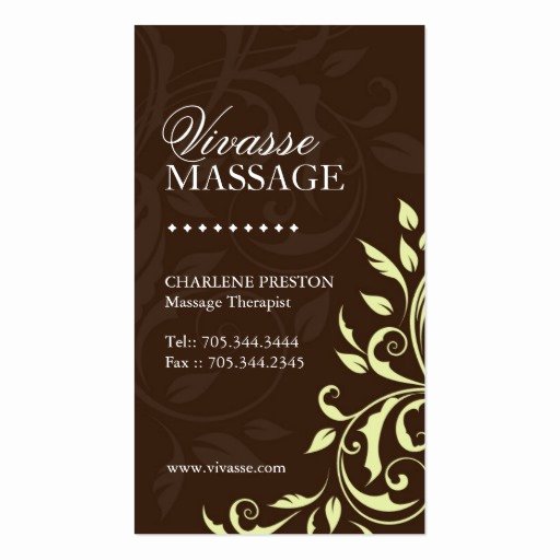 Massage therapist Business Card Lovely Massage therapist Business Card
