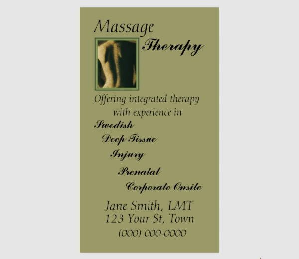 Massage therapy Business Cards Luxury 10 Massage Business Card Templates In Word Pages Psd