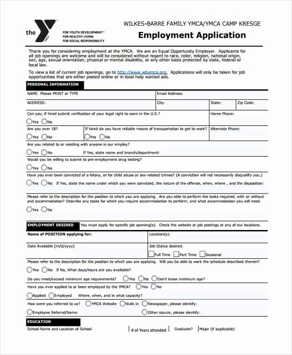 Master Application for Employment Lovely 33 Job Application Templates