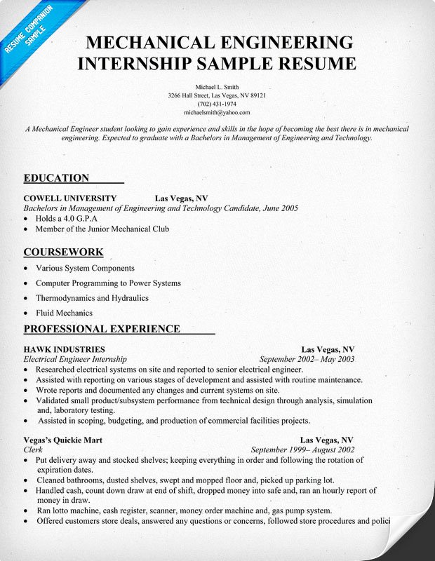 Mechanical Engineering Resume Examples New New Example Of Resume Engineering Student
