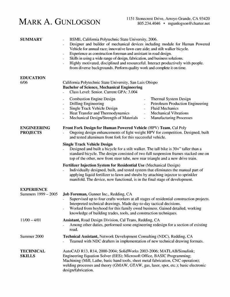 Mechanical Engineering Resume Template Awesome A Mechanical Engineer Resume Template Gives the Design Of the Resume Of A Mechanical Engineer