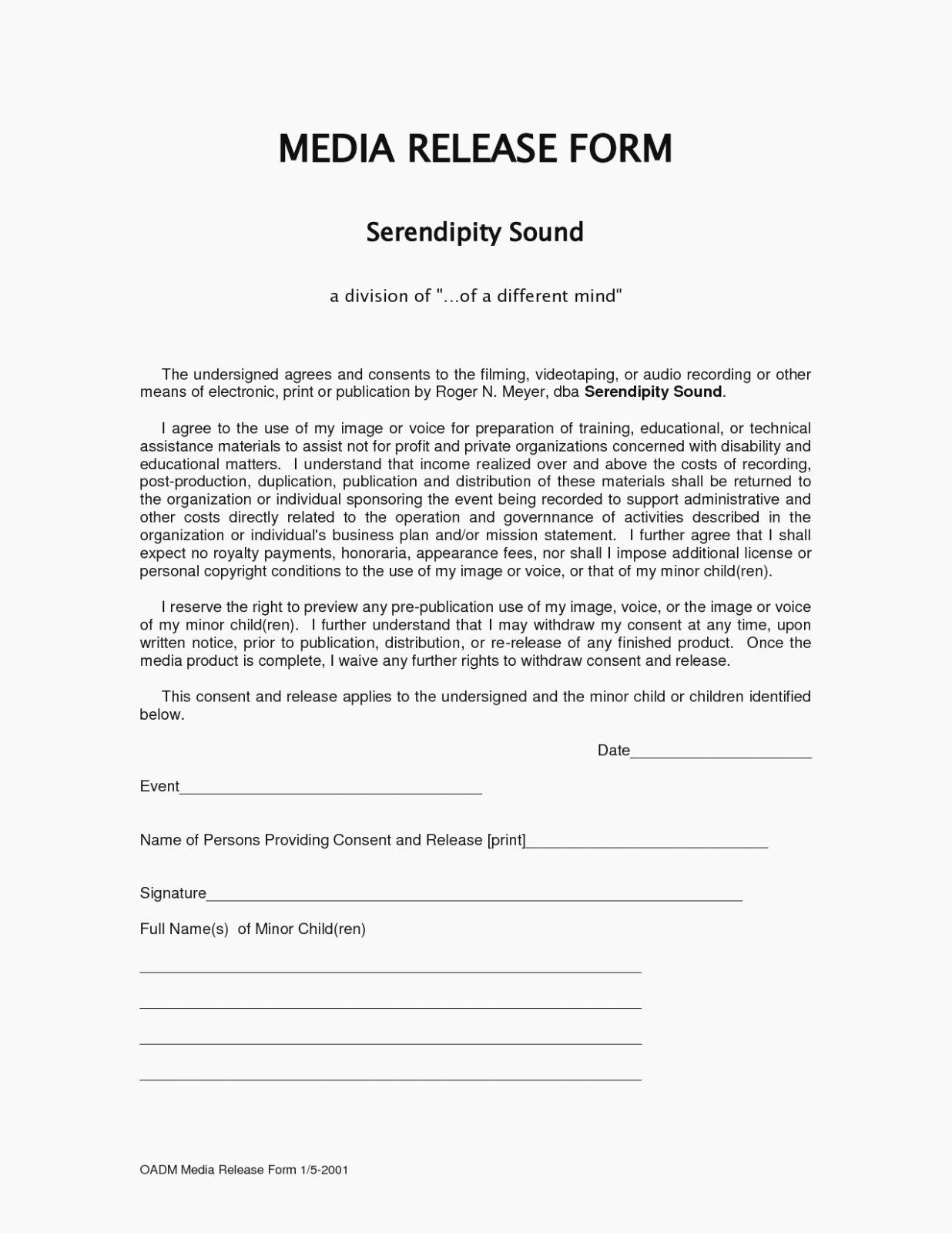 Media Release form Template Lovely Understand the Background