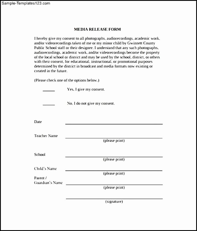 Media Release forms Template Awesome social Media Release form