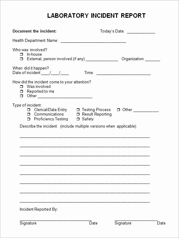 Medical Incident Report form Beautiful How to Write Incident Reports with Samples
