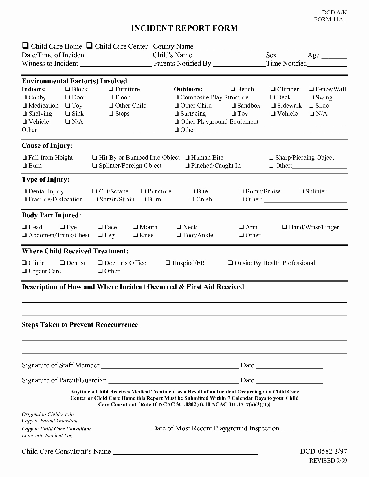 Medical Incident Report form Best Of Daycare Accident Report form
