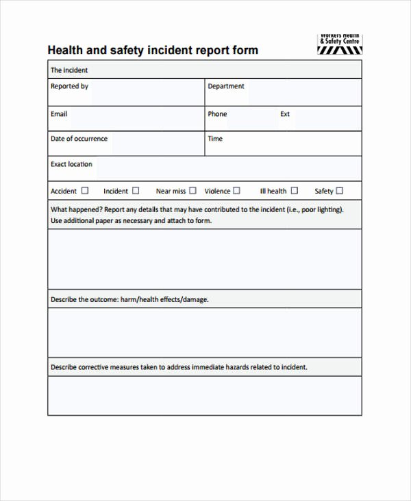 Medical Incident Report form New Free 40 Incident Report form Examples