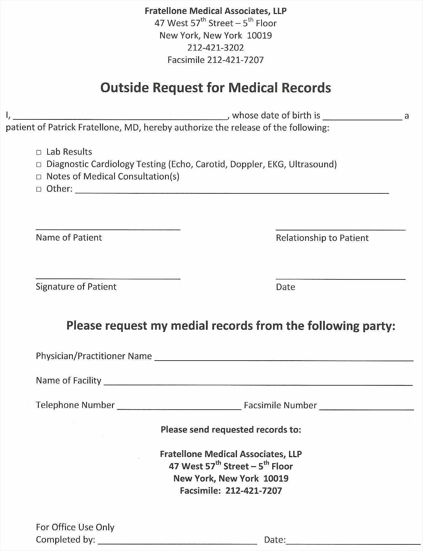 Medical Records Invoice Template Lovely 10 Medical Records Request form Template