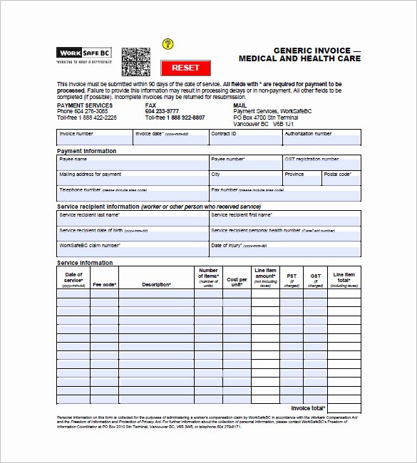 Medical Records Invoice Template Unique Medical Invoice Template 12 Free Word Excel Pdf format Download