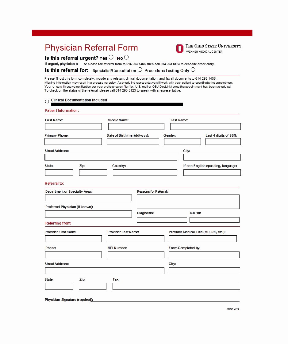 Medical Referral form Templates Awesome 50 Referral form Templates [medical &amp; General] Template Lab