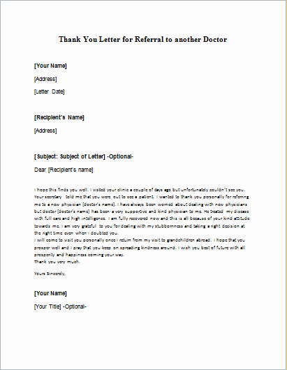 Medical Referral Letter Template Awesome Referring A Patient to Another Doctor Sample Letter