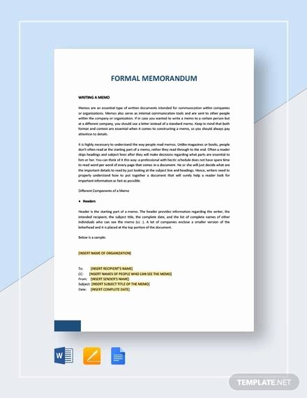Memo Template Google Docs Awesome Sample formal Memo Template 8 Documents Download In Word Pdf Google Docs