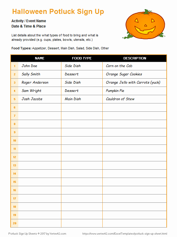 Mexican Potluck Signup Sheet Awesome Food Sign Up Sheet Template