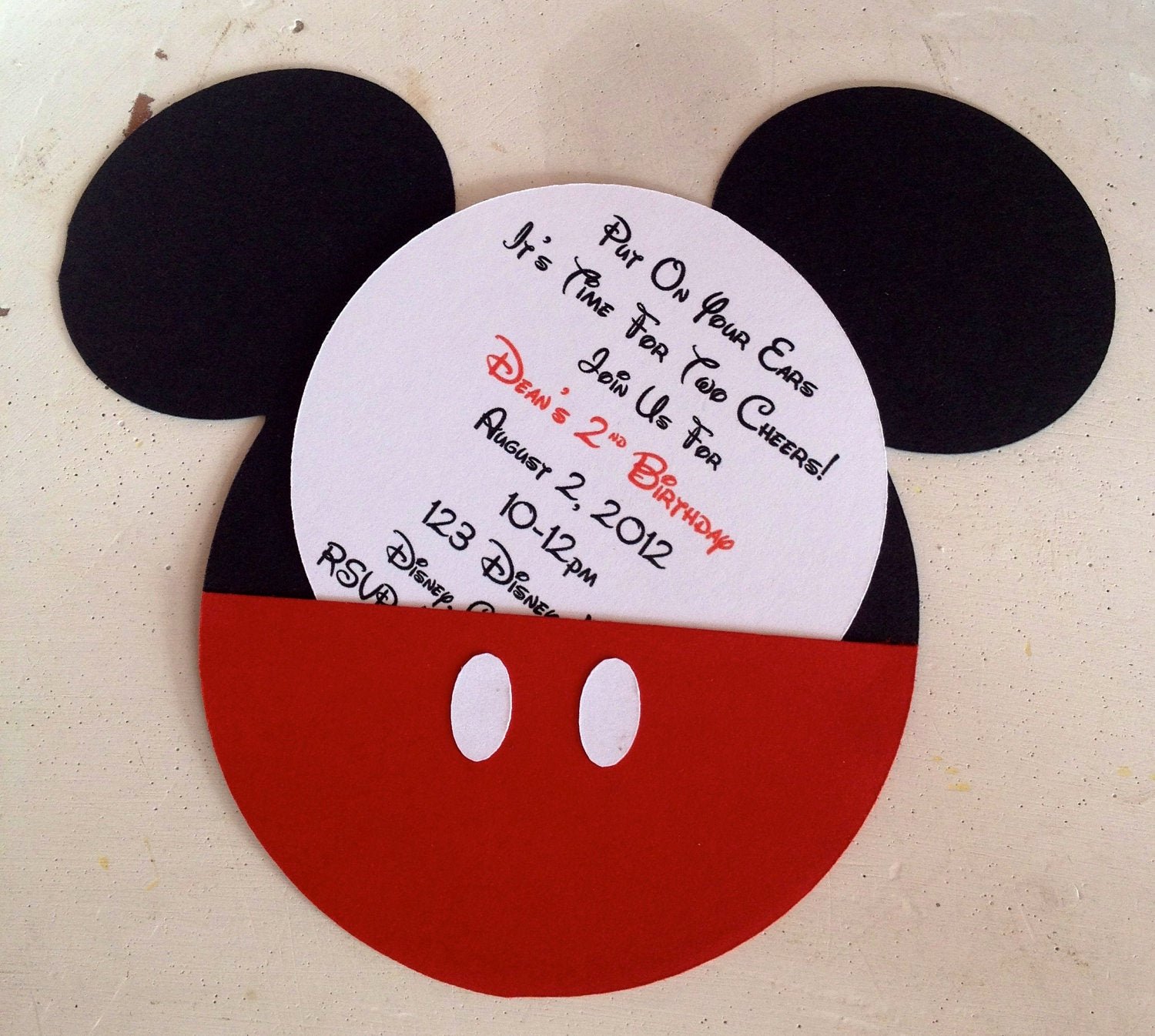 Mickey Mouse Birthday Invitations Luxury Handmade Custom Red Mickey Mouse Birthday Invitations Set Of