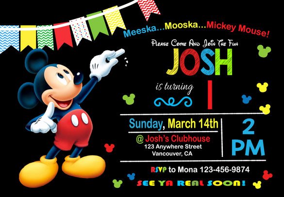 Mickey Mouse Birthday Invitations Template Lovely 49 Birthday Invitation Templates Psd Ai Word