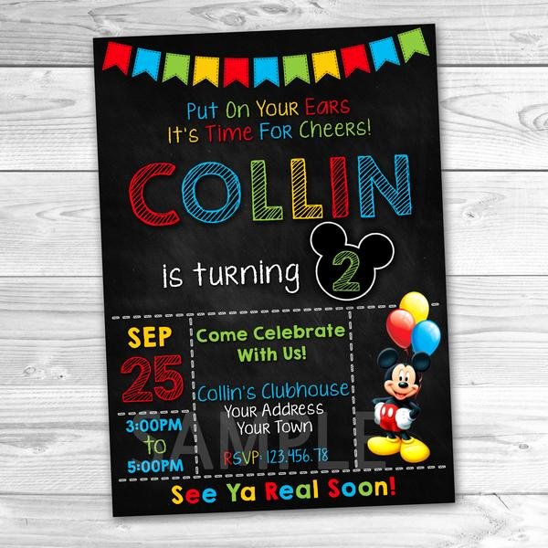 Mickey Mouse Clubhouse Birthday Invites Awesome Mickey Mouse Party Invitation Mickey Mouse Invitation Mickey Mouse C – Partyforyoudesigns