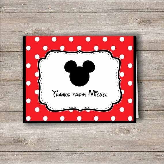 Mickey Thank You Cards Best Of Mickey Mouse Personalized Note Cards with Editable Text
