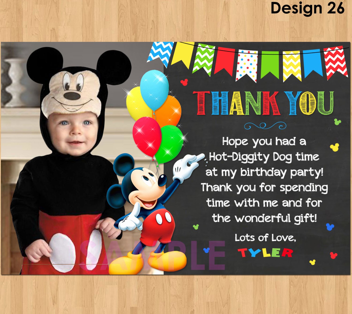 Mickey Thank You Cards Best Of Mickey Mouse Thank You Card with Mickey Thank You Card